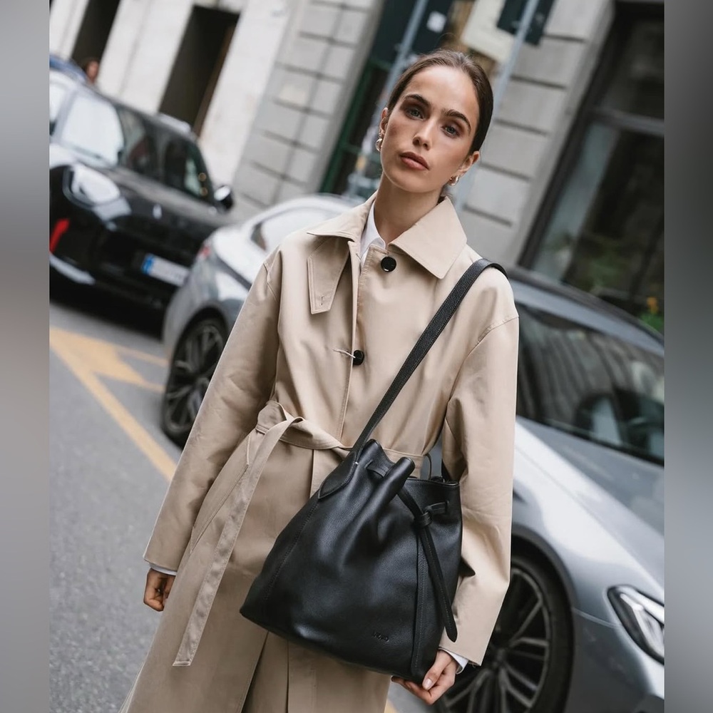 Danier Black Leather Bucket Bag
